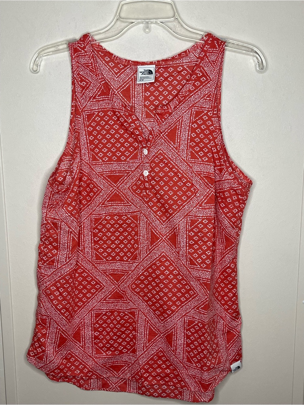 The North Face Women's Red Printed Tank Top Size medium EUC